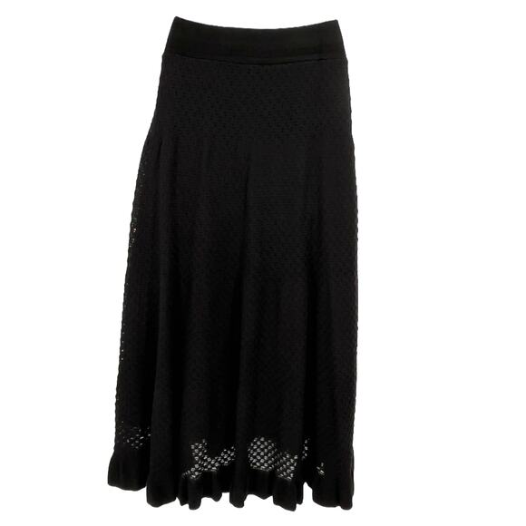 Maria Pavan Midi Length Laser Cut Out Skirt in Black Size X-Small - Picture 5 of 10
